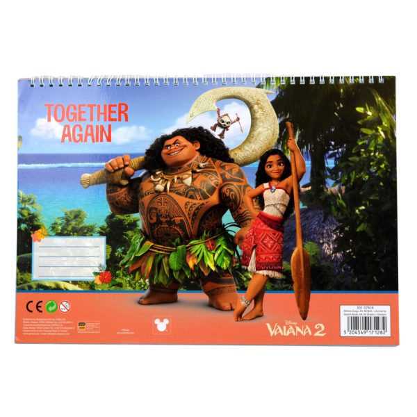 Disney Vaiana Together Again A/4 spiralblock med 40 blad och klistermärken
