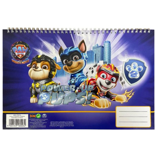 Paw Patrol Power Up A/4 spiralblock, 30 blad