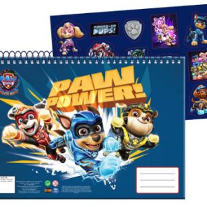 Paw Patrol Power Up A4 spiralblock med klistermärken, 40 blad