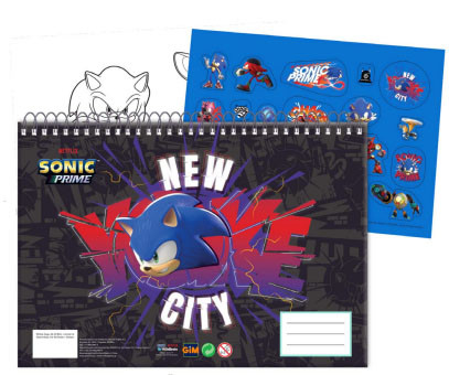 Sonic the Hedgehog A4 spiralblock med 40 blad och klistermärken