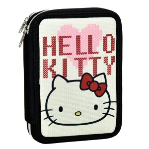 Hello Kitty Heart pennfodral med två lager