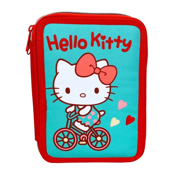 Hello Kitty Sweetheart Fyllt pennfodral i två våningar