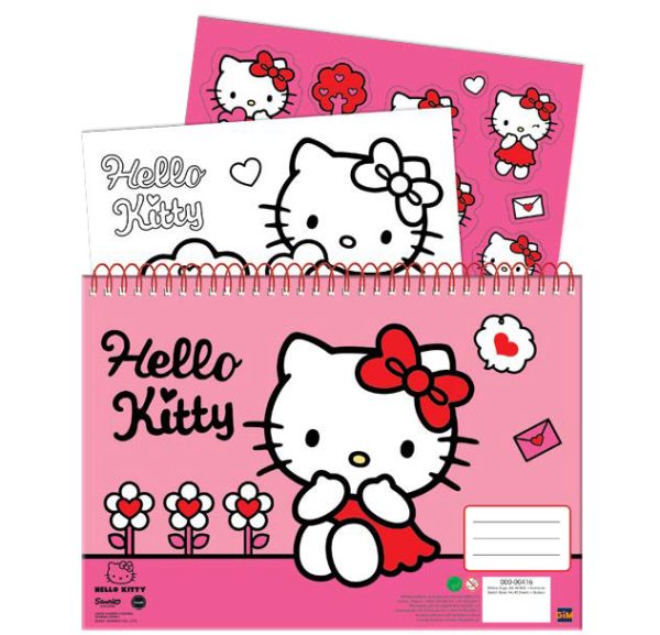 Hello Kitty Sweetheart A/4 spiralblock med 40 blad och klistermärken
