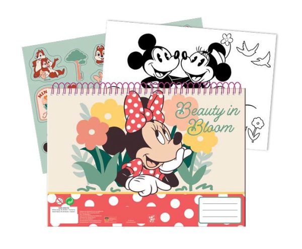 Disney Mimmi Pigg Nomadic Spirit A4 spiralblock med 40 blad och klistermärken