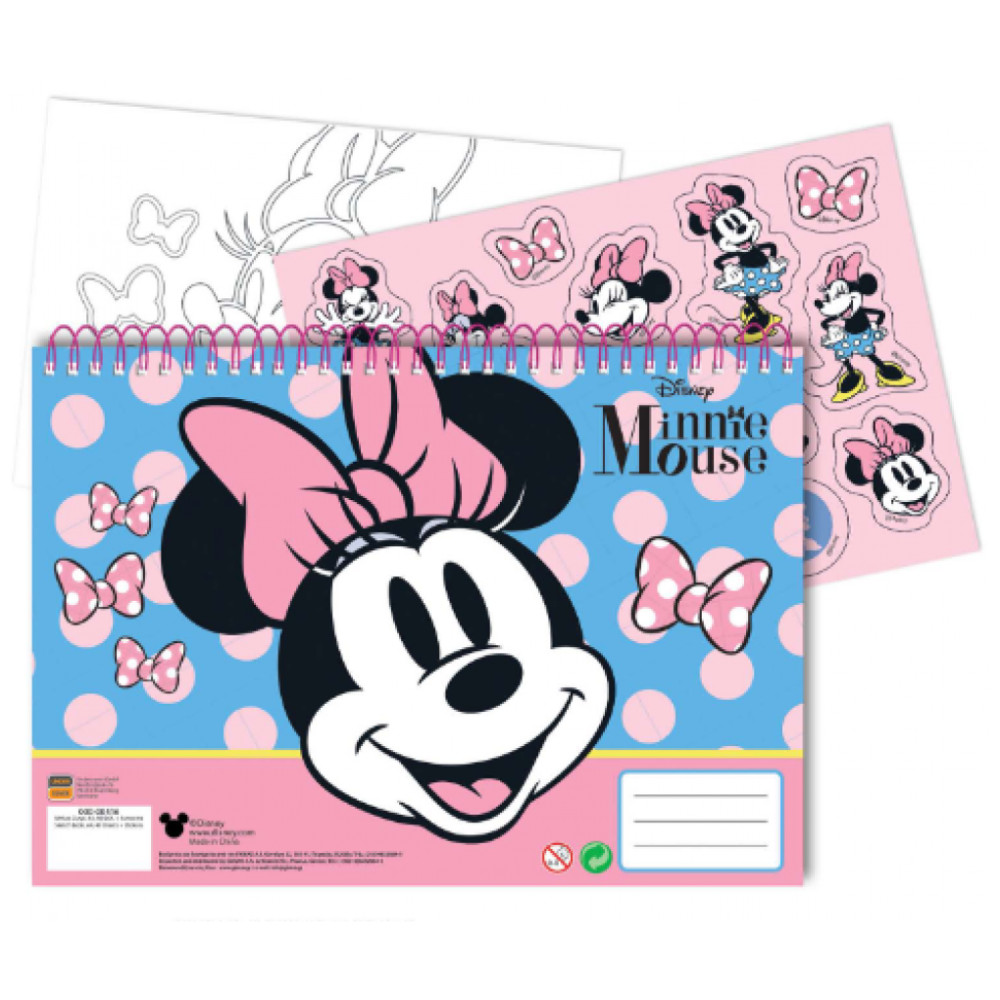 Disney Mimmi Pigg Joy A4 spiralblock med 40 blad och klistermärken