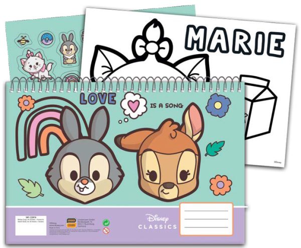 Disney Animals Love A/4 spiralblock med 40 blad och klistermärken