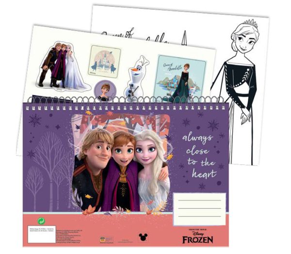 Disney Frost hjärtformad A4 spiralblock med 40 sidor och klistermärken
