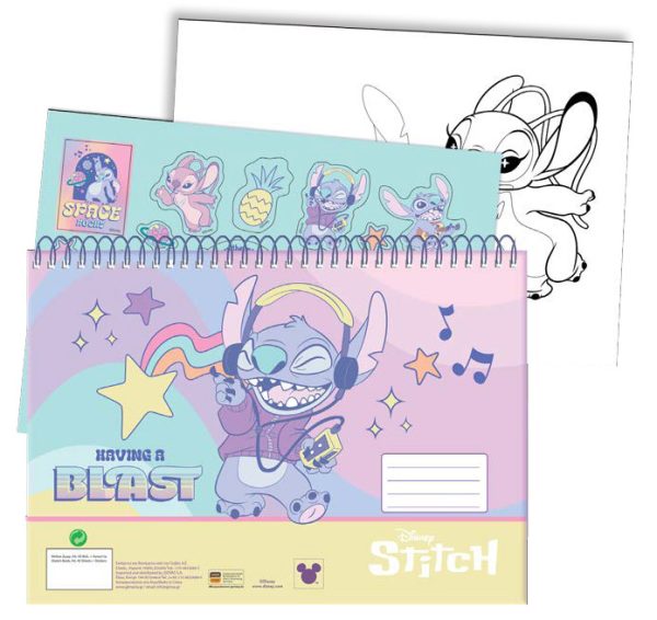 Disney Lilo och Stitch Spiralblock A4 med Klistermärken, 40 Sidor