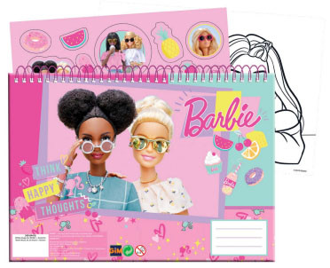 Barbie Happy Thoughts A/4 spiralblock med 40 sidor och klistermärken