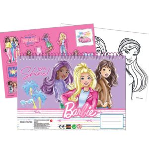 Barbie A/4 spiralblock med 40 sidor och klistermärken