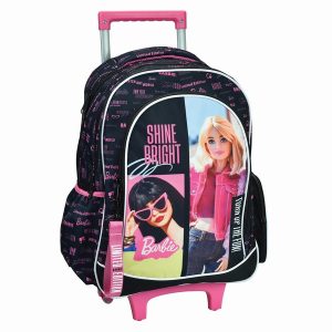 Barbie Shine Bright rullande skolväska, 46 cm