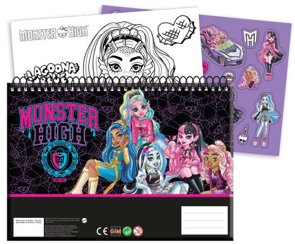 Monster High Crew A4 spiralblock med 40 sidor och klistermärken
