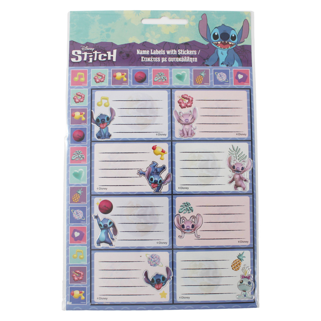 Disney Lilo och Stitch anteckningsetiketter med klistermärken, 16 st