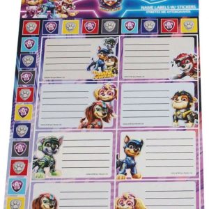Paw Patrol anteckningsetikett med klistermärke 16-pack