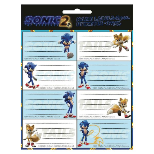 Sonic the Hedgehog anteckningsetiketter 16 st