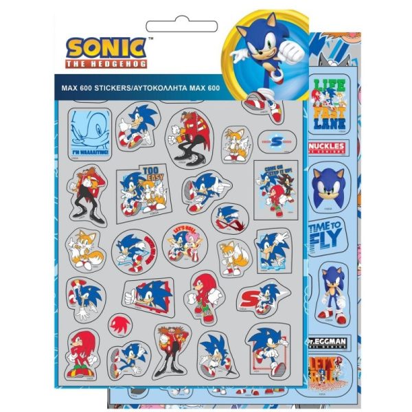 Sonic the Hedgehog klistermärkesset 600 delar