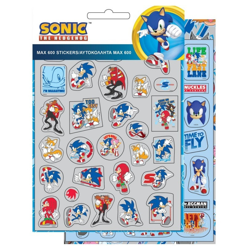 Sonic the Hedgehog klistermärkesset 600 delar