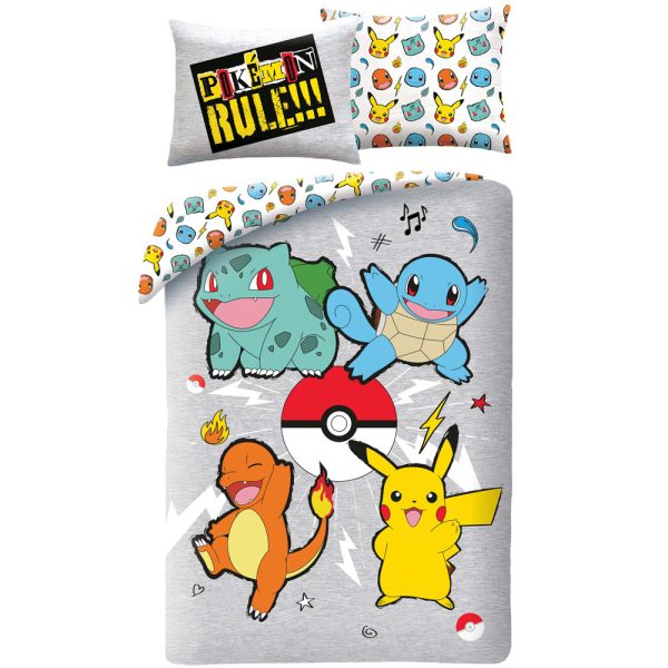 Pokémon Rule! påslakanset 140×200 cm, 70×90 cm mikrofiber