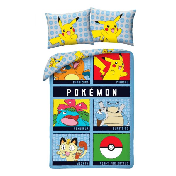 Pokémon påslakan set Ready for Battle 140×200 cm, 70×90 cm