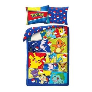 Pokémon påslakan 140×200 cm, örngott 70×90 cm