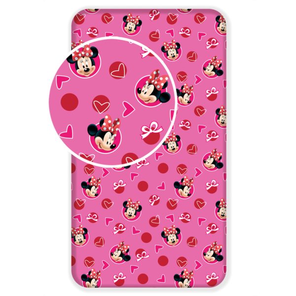 Disney Minnie Hearts påslakan med resår 90x200 cm