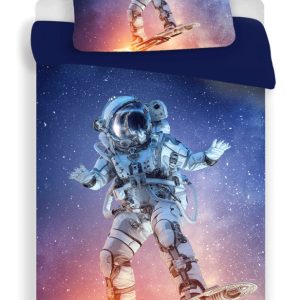 Astronaut Surf påslakan 140×200 cm, örngott 70×90 cm i mikrofiber