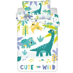 Dinosaurie Cute & Wild barnsängkläder 100×135 cm, 40×60 cm