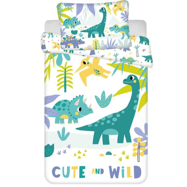 Dinosaur Cute & Wild barnsängkläder 100×135 cm, 40×60 cm