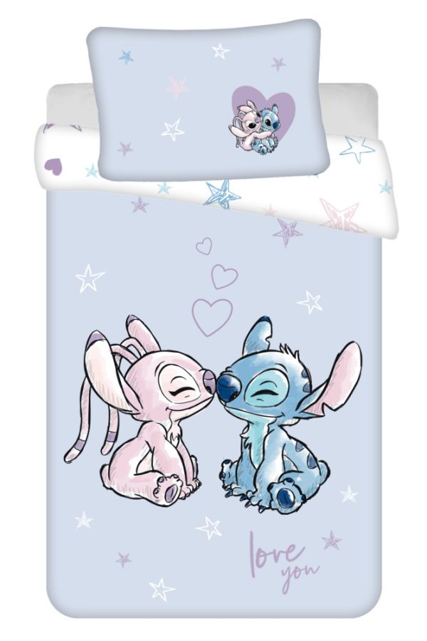 Disney Lilo and Stitch lila barnbäddset 100×135 cm, 40×60 cm