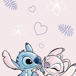 Disney Lilo and Stitch Rosa Badhandduk, Strandhandduk 70x140 cm
