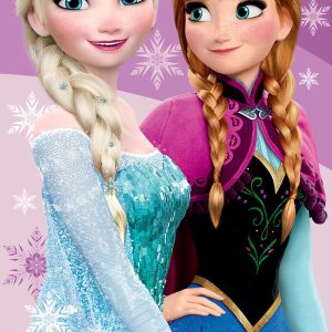 Disney Frozen rosa-lila badhandduk, strandhandduk 70x140 cm