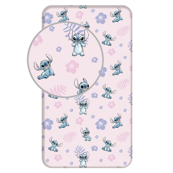 Disney Lilo and Stitch Påslakan med resår 90x200 cm rosa