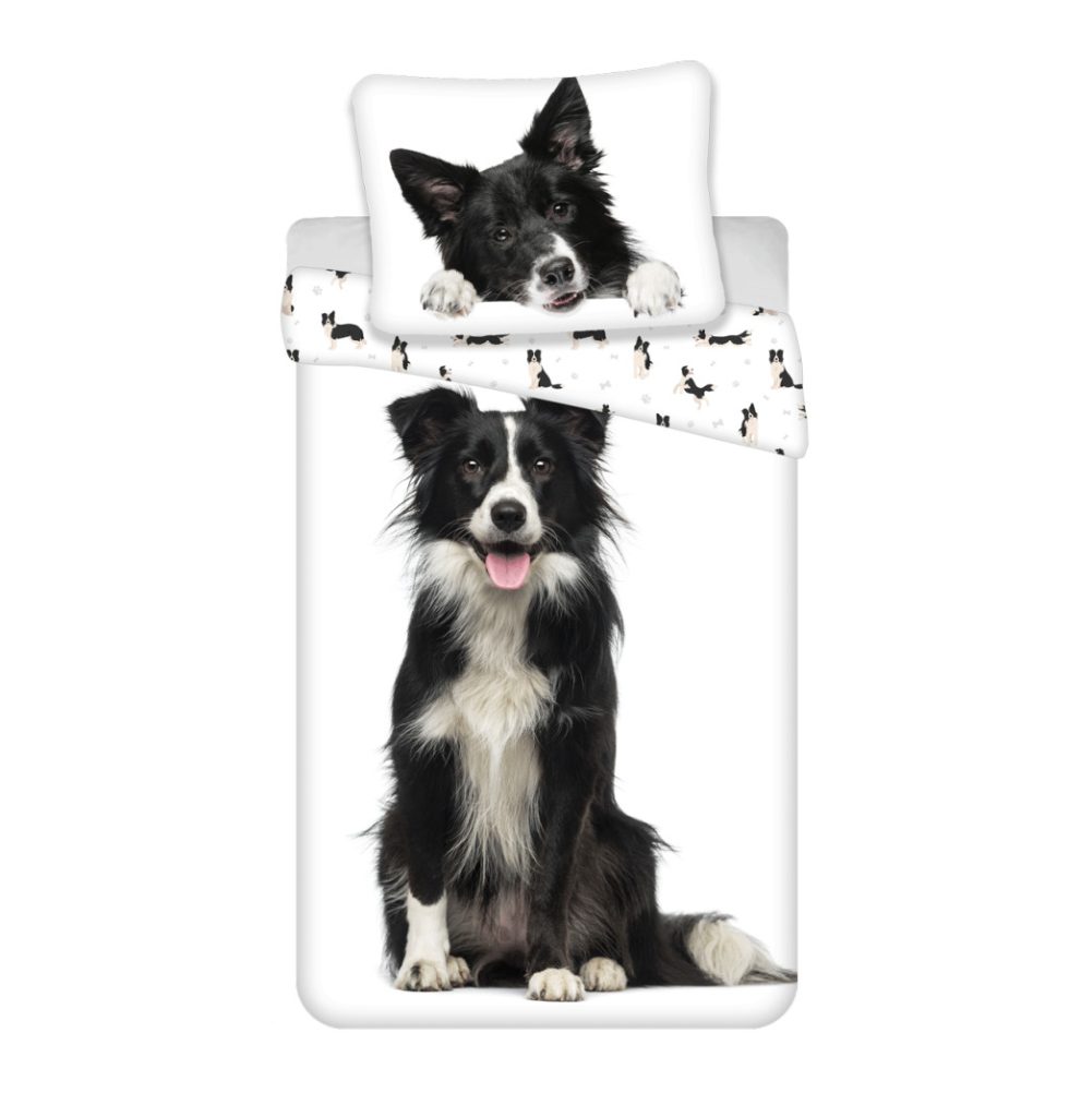 Bäddset Border Collie 140×200 cm, 70×90 cm