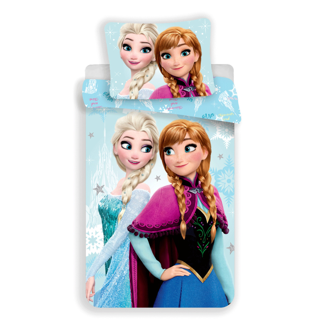 Disney Frozen ljusblå påslakan set 140×200 cm, 70×90 cm