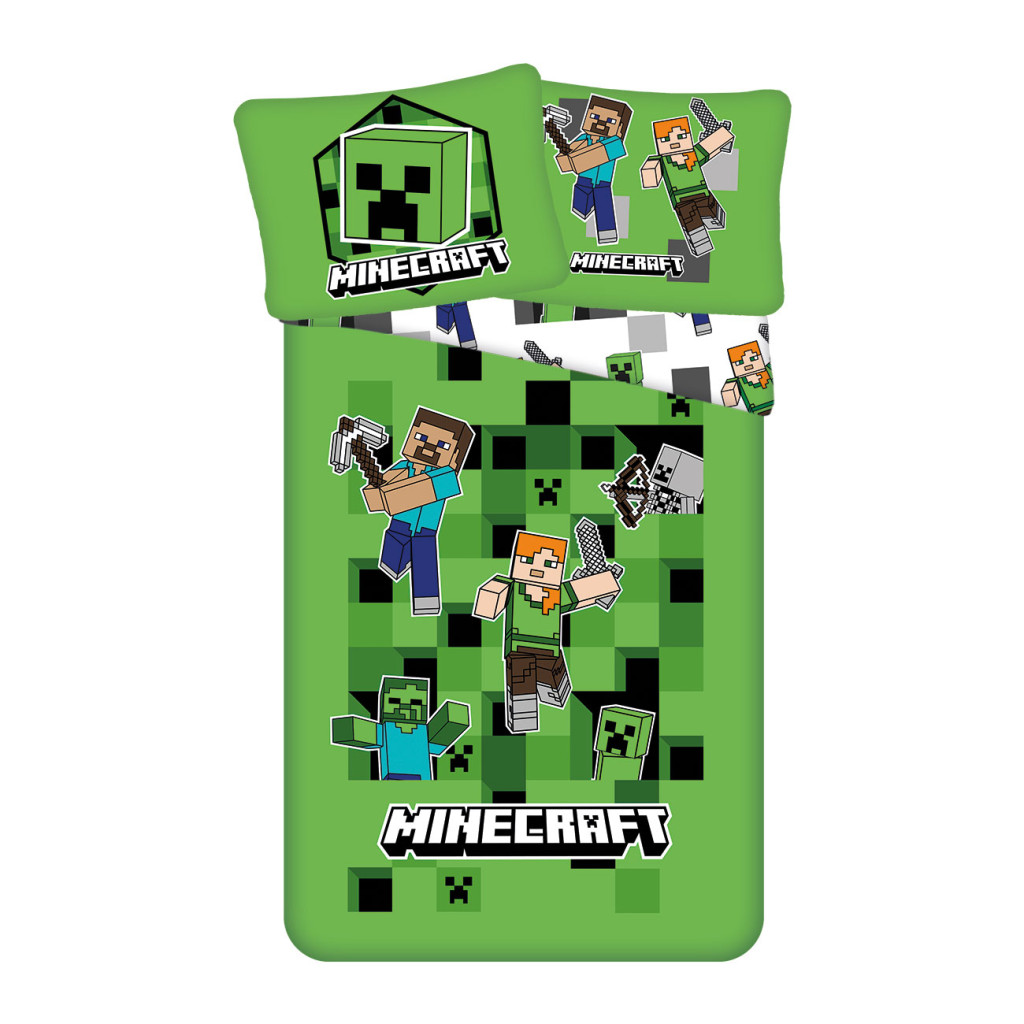 Minecraft påslakanset 140×200 cm, 70×90 cm i mikrofiber