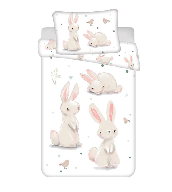 Rabbit Bunny Rest Barnpåslakan 100x135 cm, 40x60 cm