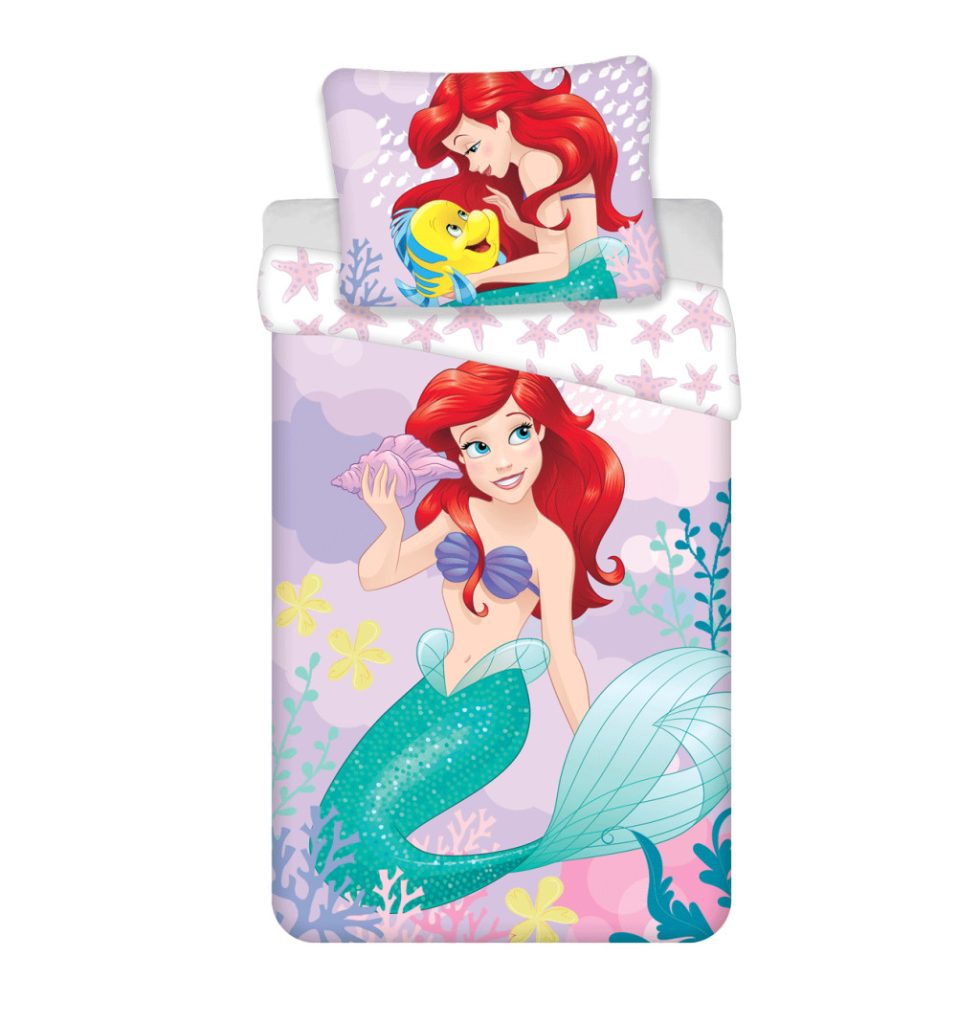 Disney Princess Ariel rosa påslakanset 140×200 cm, 70×90 cm