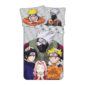 Naruto grå påslakanset 140×200 cm, 70×90 cm