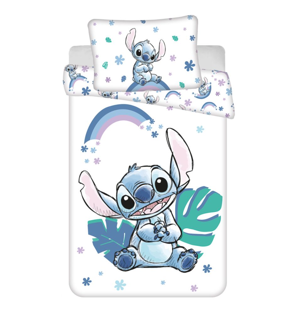 Disney Lilo and Stitch Regnbågsbäddset för barn 100×135 cm, 40×60 cm