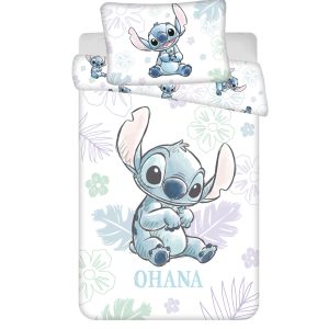 Disney Lilo and Stitch Ohana vitt barnsängklädesset 100×135 cm, 40×60 cm