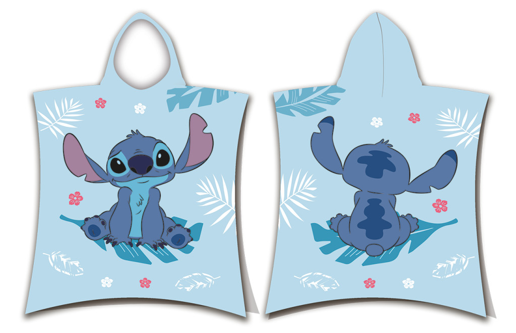 Disney Lilo and Stitch blå strandhandduk poncho 50x115 cm