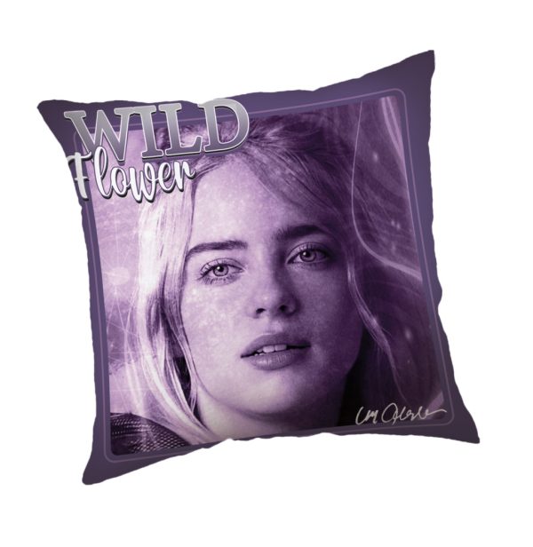 Billie Eilish Wild Flower kudde, dekorationskudde 40x40 cm