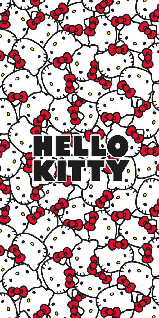 Hello Kitty badhandduk med röda rosetter, strandhandduk 70x140 cm