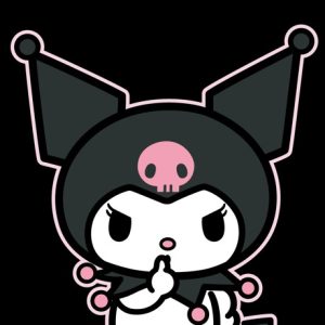 Hello Kitty Kuromi svart badhandduk, strandhandduk 70x140 cm