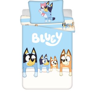 Bluey Family barnsängkläder 100×135 cm, 40×60 cm