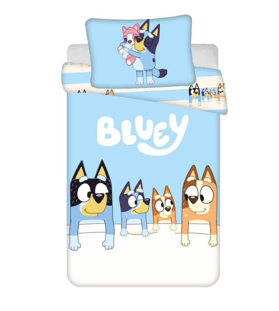 Bluey Family barnsängkläder 100×135 cm, 40×60 cm