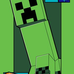 Minecraft Creeper Coming badhandduk, strandhandduk 70x140 cm