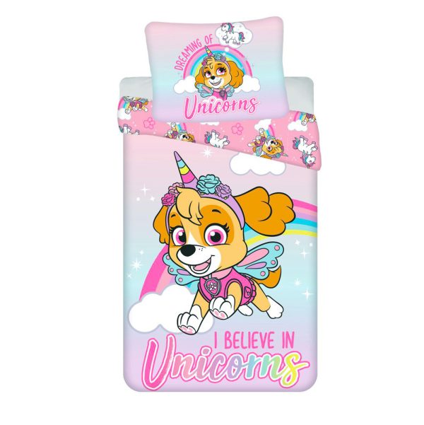 Paw Patrol Unicorn Dreams påslakan 140x200 cm, 70x90 cm