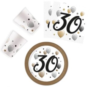 Happy Birthday 30 festset med 36 delar och 23 cm tallrikar