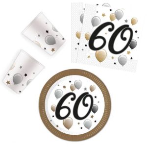 Happy Birthday 60 festset med 36 delar och 23 cm tallrikar